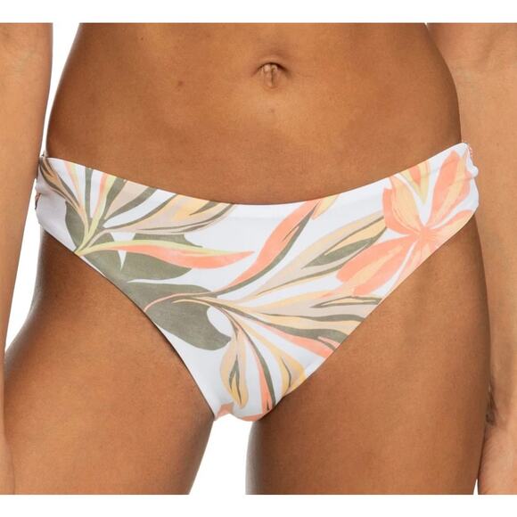 Roxy Beach Classics Subtly Salty Flat Strap Hipster Bikini Bottom L NWT - Picture 1 of 2